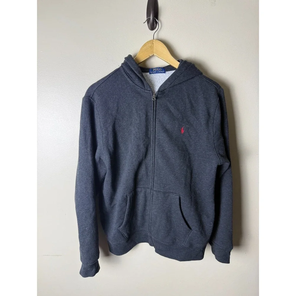 Polo Ralph Lauren Full Zip Hoodie Jacket Mens S Gray Fleece
